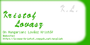 kristof lovasz business card